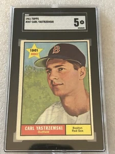 1961 Topps #287 Carl Yastrzemski Red Sox SGC 5 - Picture 1 of 3