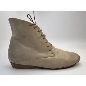 Marsèll Womens Light Taupe Stone Ankle Booties Lace Up Low Heel Flat Sz 40 / 10 - Picture 1 of 16