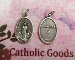 St. Saint Bridget - Pray for Us - Italian Silver tone OX 1 inch Medal  - Picture 1 of 3