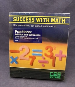 1984 SEALED 5.25 Box Computer Program SUCCESS WITH MATH CBS Software Atari 70211 - Picture 1 of 7