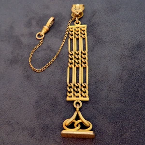 Antike viktorianische signierte Simmons verzierte Uhr Anhänger Kette Clip Elmo Monogramm - Bild 1 von 7