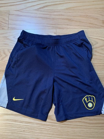 Nike Men's MLB Milwaukee Brewers Logo Franchise Performance Shorts Sz M N256 Cover
