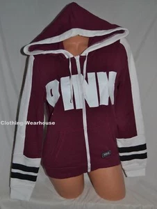 Victoria's Secret PINK Perfect Hoodie Sweatshirt Full Zip Jacket Top Logo S,M,L - Picture 1 of 19