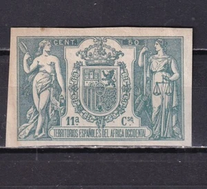 1905 - España - Africa Occidental - Fiscal - Galvez 54 - 50 c Verde sin numeraci - Imagen 1 de 2
