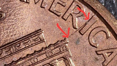 1998 P Lincoln Memorial Penny Die Crack On Reverse Error - Image 1 of 4