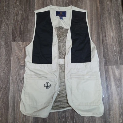 Beretta Shooting Vest Mens Medium Tan Beige Mesh Cotton - Image 1 of 4