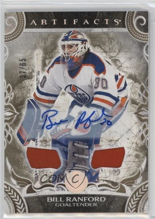 2024-25 Upper Deck Artifacts Legends Gold Material /65 Bill Ranford #157 Auto - Image 1 of 2