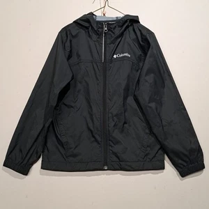 Columbia Niños Pequeña Chaqueta Cortavientos con Capucha Negra Cremallera Completa Abrigo de Lluvia S 8 - Imagen 1 de 8