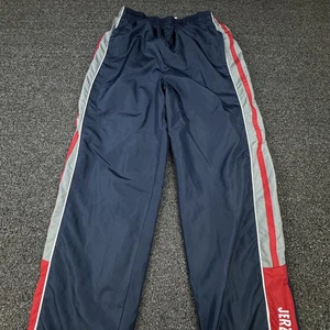 Vtg Jerzees Pant Youth Large Navy Blue Red Track Athletic Mens L 12/14 Polyester - Picture 1 of 9