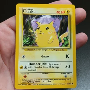Pikachu 58/102 Base Set Pokemon Card Wizards Of The Coast 1999 Vintage LP - Picture 1 of 15