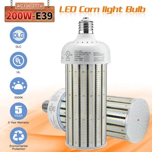 LED Corn Light Bulb 200W 30,000Lm Replace 1500W HID/MH/HPS Bulb E39 Mogul Base - Picture 1 of 9