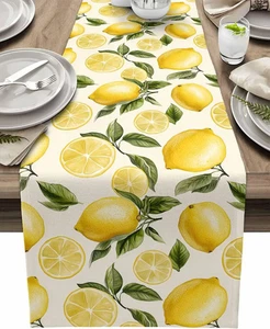 Verano Limón Tema Lino Mesa Corredor Vacaciones Boda Fiesta Decoración Acuarela - Imagen 1 de 7