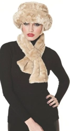 Conjunto térmico de invierno sombrero y bufanda de piel sintética con remolino para damas Foto 1 de 1