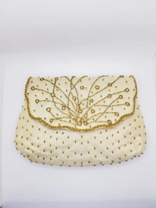 Vintage 80s Le Regale Beaded Clutch w/Cord Strap - Picture 1 of 6
