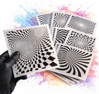 LiME LiNE 3-D Illusion Airbrush Stencils - Set of 9 reusable geometric Designs