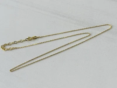Gold Plated Vermeil Over 925 Silver 1.0mm Adjustable Chain Necklace 16" to 18" - Image 1 of 3
