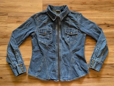 Chaqueta Jean Vintage Arizona Jean Co Y2K Juniors L Azul Denim Ajustada Gilmore Girl Foto 1 de 4