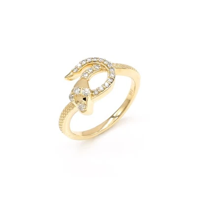 1.5mm Pave Diamond Snake Style Animal Wrap Ring With 14k Fine Gold Ring For Her - Image 1 of 4