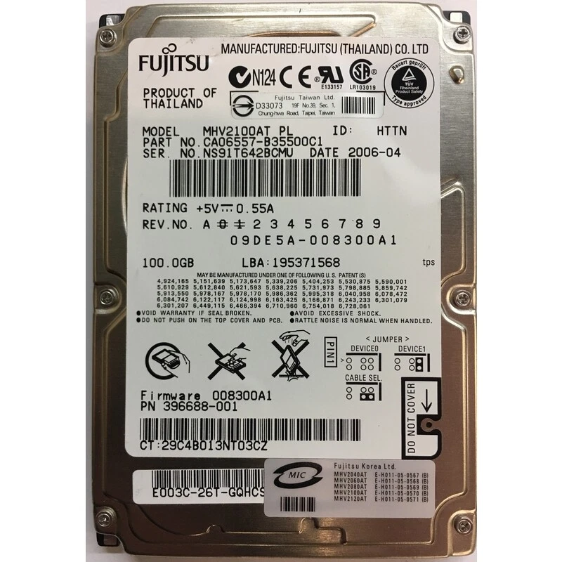 CA06557-B35500C1 - HP 100GB 4200 RPM IDE 2.5" HDD - Image 1 of 1