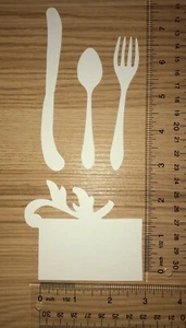 20 pc. PLACECARD & SILVERWARE cardstock paper die cut embellishments - Picture 1 of 18