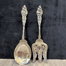 Reed and Barton Les Six Fleurs Sterling Silver Serving Fork & Spoon - 306 Grams!