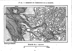 ROCHEFORT ( 17 ) EMBOUCHURE DE LA CHARENTE / CARTE MAP / GRAVURE ENGRAVING 1878 - Foto 1 di 1