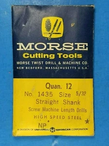 Drill Bits Morse Tools No. 1435 Size 5/32" Screw Machine Length NP 12 Pack - Picture 1 of 7