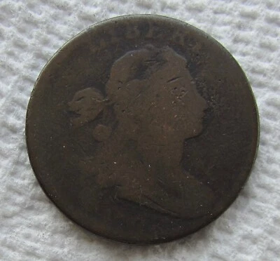 1798 1C BN Draped Bust Large Cent Rare Key Date  Corroded Cleaned Hole Filler - Image 1 of 4