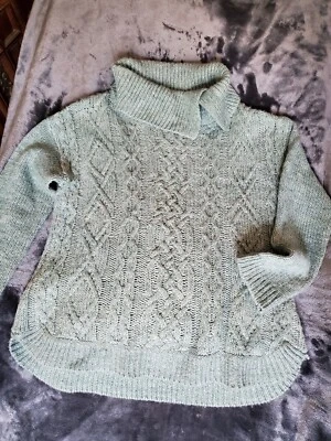 Royal Robbins Ahwahnee Split Cowl Wool Blend Cable Knit Sweater - Image 1 of 4