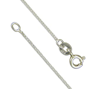 Solid 925 Sterling Silver Fine Diamond Cut Curb Chain Necklace 14 16 18 20 Inch - Picture 1 of 3