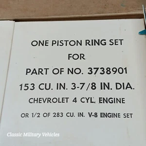 GM Chevy 153 Piston Ring Set NOS.  GM #3738901. - Picture 1 of 6