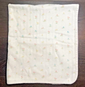 Carters Classics 90's Baby Blanket Pink Blue Yellow Flowers Floral Dots Cotton - Picture 1 of 2