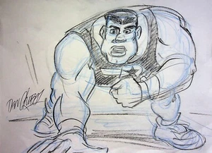 ProStars 1991 SIGNED DAN KUBAT Hand Drawn Character DIC Art NBA NFL NHL - Picture 1 of 3