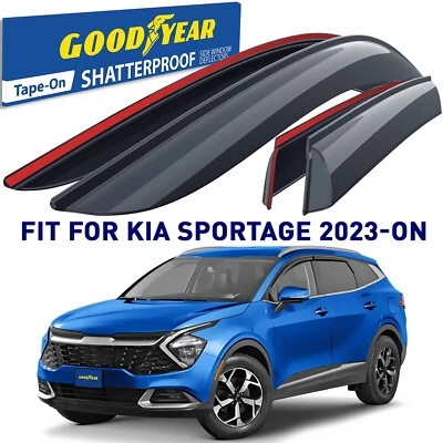Protectores de lluvia Viseras de ventilación Pantalla para Kia Sportage 2023-2025 INROMPIBLE Foto 1 de 4