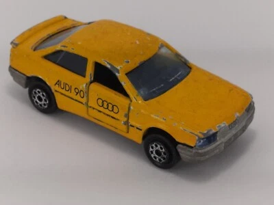 Audi 90 MAJORETTE 1/60 Scale # 239 Yellow Vintage Diecast Model Car Used - Image 1 of 4