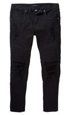 883 Police Drill Biker Skinny Jeans Mens Black Wash UK Size 38 *REF119-A