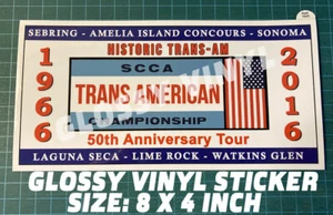 HISTORIC TRANS AM 50TH ANNIVERSARY TOUR 1966-2016 VINYL DECAL STICKER SCCA-SVRA - Picture 1 of 3