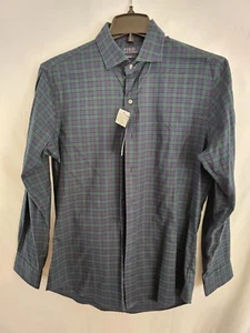 Polo Ralph Lauren Herren Slim Fit Langarm Karo Hemd Klassisch Grün Blau Größe M - Bild 1 von 17