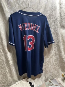 OMAR VIZQUEL. AUTHENTIC MATCH UP JERSEY BLUE INDIANS #13 PRE-OWNED SIZE XL - Picture 1 of 10