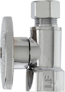 PLUMB PAK PP53PCLF 1/2-FIP 3/8-OD Brass Chrome 1/4-Turn Straight Shut-Off Valve - Picture 1 of 1