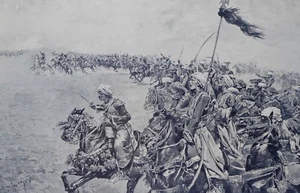 1897 Antique Art Print Charge of the Mamelukes at the Battle of Austerlitz war - Picture 1 of 2