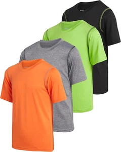 Boys’ Athletic T-Shirt – 4 Pack Active Performance Dry-Fit Sports Tee (4-18) - Picture 1 of 12
