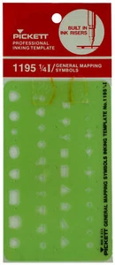 Pickett Professional Inking Template General Mapping Symbols 1/4" Scaled - Picture 1 of 1