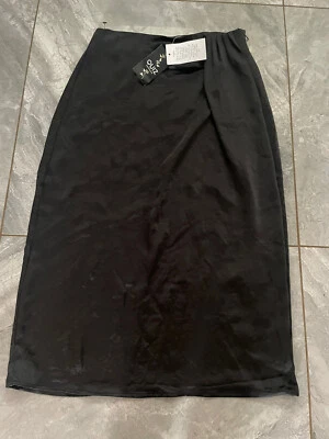 bnwt new ladies quiz size 10 W28 black satin evening skirt £26.99 - Image 1 of 3