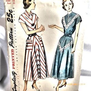 RARE OOP VINTAGE SIMPLICITY 2807 DAY DRESS PATTERN SZ 18  B 36 - Picture 1 of 8