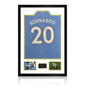 Bernardo Silva Signed Manchester City 23/24 Premier League Champions Shirt Displ - Picture 1 of 2