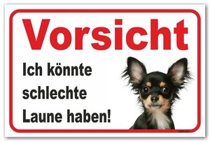 AdriLeo Schild - Vorsicht Chihuahua - Schlechte Laune - Achtung Hund Wachhund - Bild 1 von 4