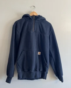Carhartt Ms Rain Defender Loose Fit Heavyweight 1/4 Zip Hoodie Sweatshirt Navy S - Bild 1 von 4