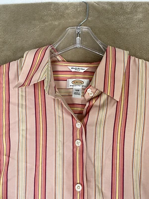 Talbots Blouse Women's Petite 20W Button Up Long Sleeve Pink Stripe - Image 1 of 4