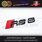 Audi RS8 Emblem GLOSS BLACK Rear Trunk Lid Letter Badge S Line Logo Nameplate Audi S8